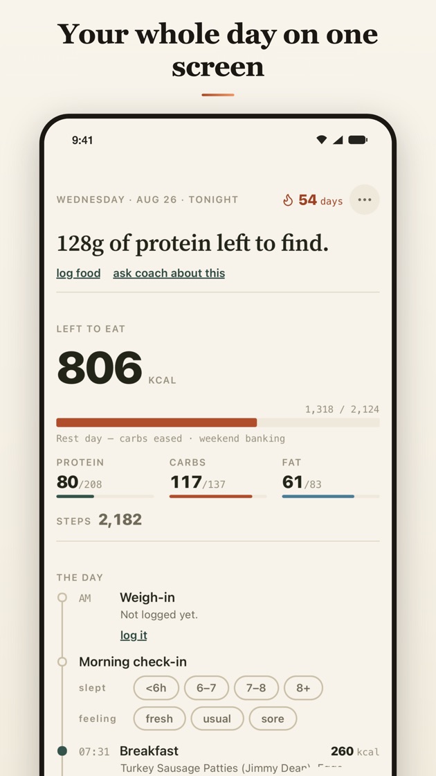 Today screen — your whole day on one screen